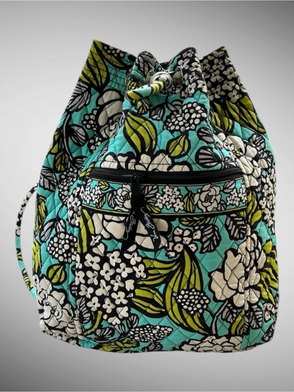 Vera Bradley Island Blooms Ditty Bag Backpack Quilted Drawstring Floral
